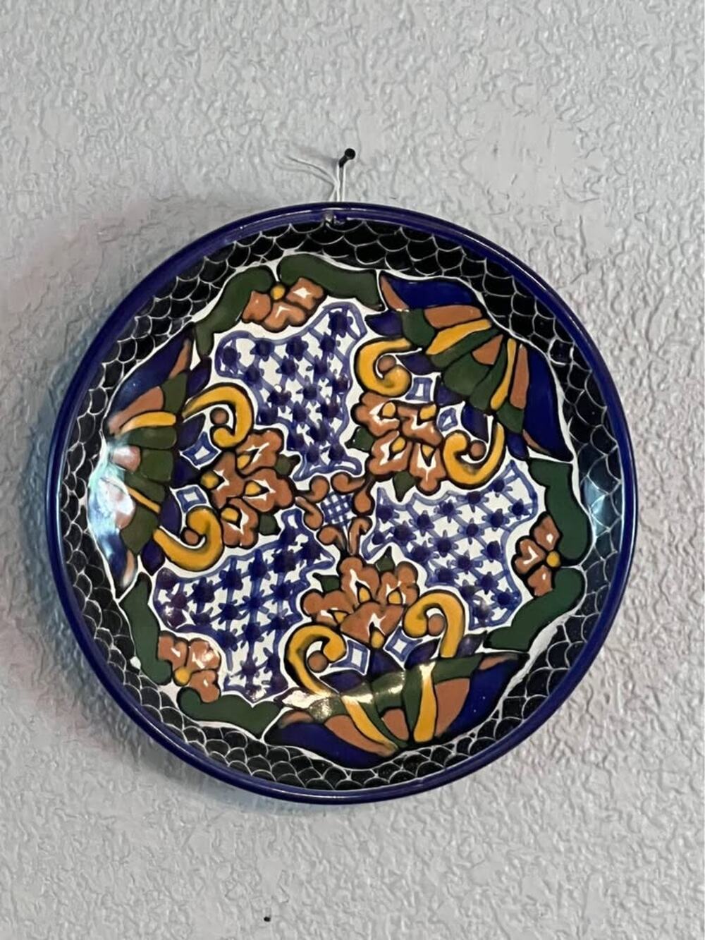 Talavera Mexican Pottery Plate Signed by Artist